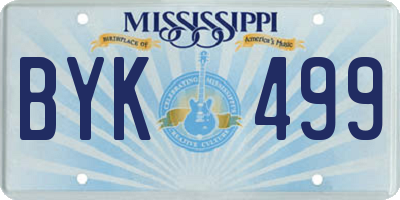MS license plate BYK499