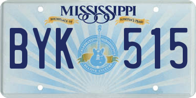 MS license plate BYK515