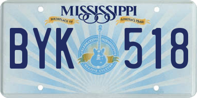 MS license plate BYK518