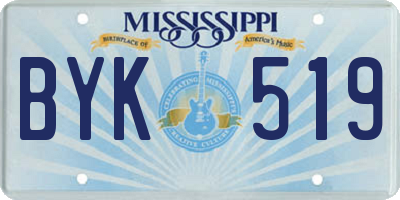 MS license plate BYK519