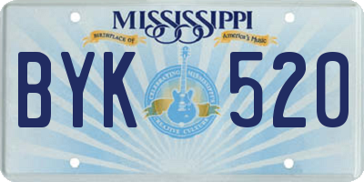 MS license plate BYK520