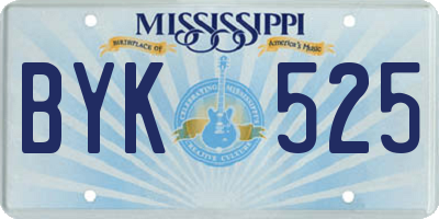 MS license plate BYK525