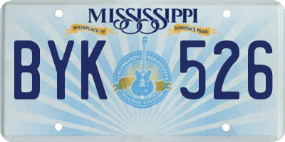 MS license plate BYK526