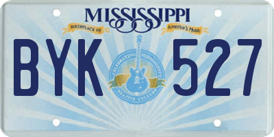 MS license plate BYK527