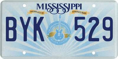 MS license plate BYK529