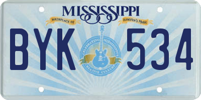 MS license plate BYK534