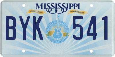 MS license plate BYK541