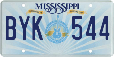 MS license plate BYK544