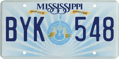 MS license plate BYK548
