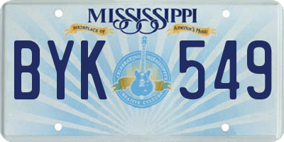 MS license plate BYK549