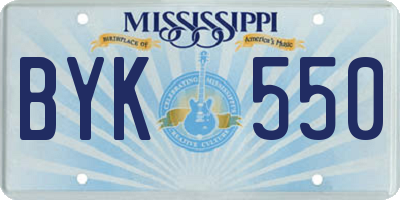 MS license plate BYK550