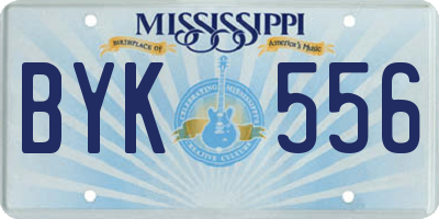 MS license plate BYK556