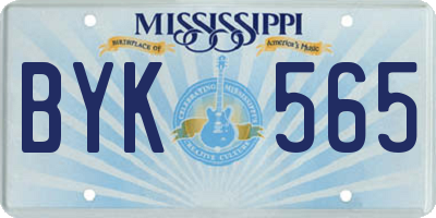 MS license plate BYK565