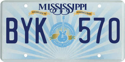 MS license plate BYK570