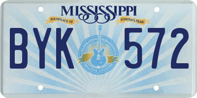 MS license plate BYK572