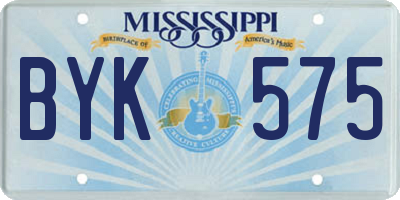 MS license plate BYK575