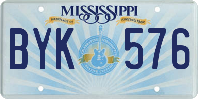 MS license plate BYK576