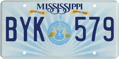 MS license plate BYK579