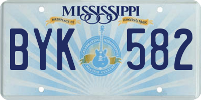 MS license plate BYK582