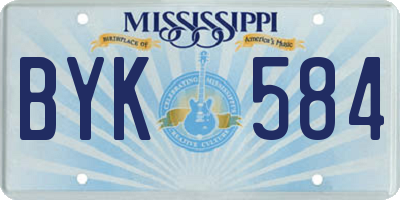 MS license plate BYK584