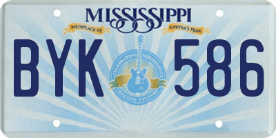 MS license plate BYK586