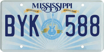 MS license plate BYK588