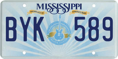 MS license plate BYK589