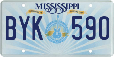 MS license plate BYK590