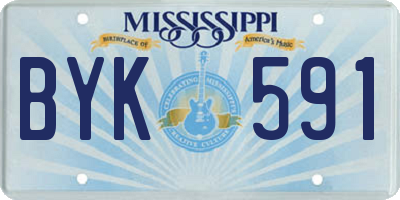 MS license plate BYK591