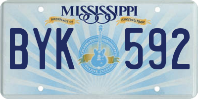 MS license plate BYK592