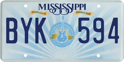 MS license plate BYK594