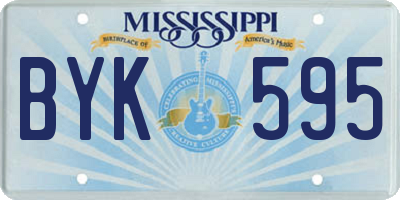 MS license plate BYK595