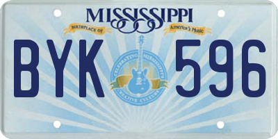 MS license plate BYK596
