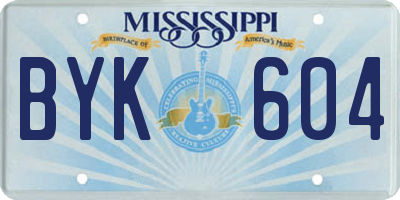 MS license plate BYK604