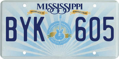 MS license plate BYK605