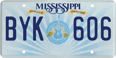 MS license plate BYK606
