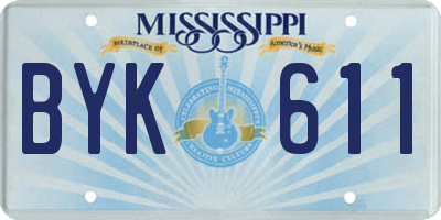 MS license plate BYK611