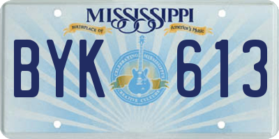 MS license plate BYK613