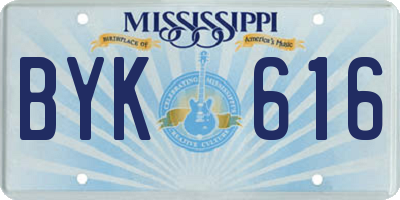 MS license plate BYK616
