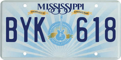 MS license plate BYK618