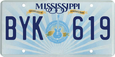 MS license plate BYK619