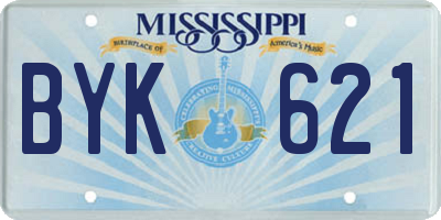 MS license plate BYK621