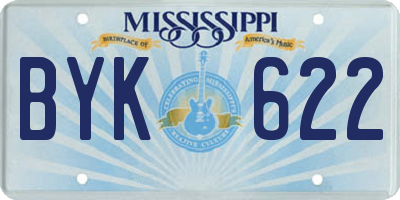 MS license plate BYK622