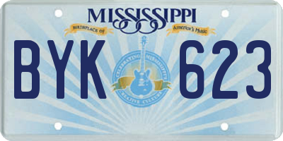 MS license plate BYK623