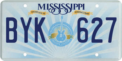MS license plate BYK627