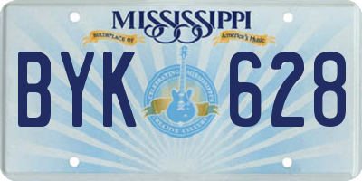 MS license plate BYK628