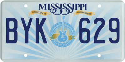 MS license plate BYK629