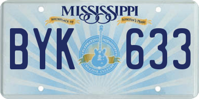 MS license plate BYK633
