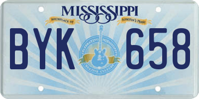 MS license plate BYK658