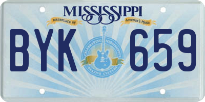 MS license plate BYK659
